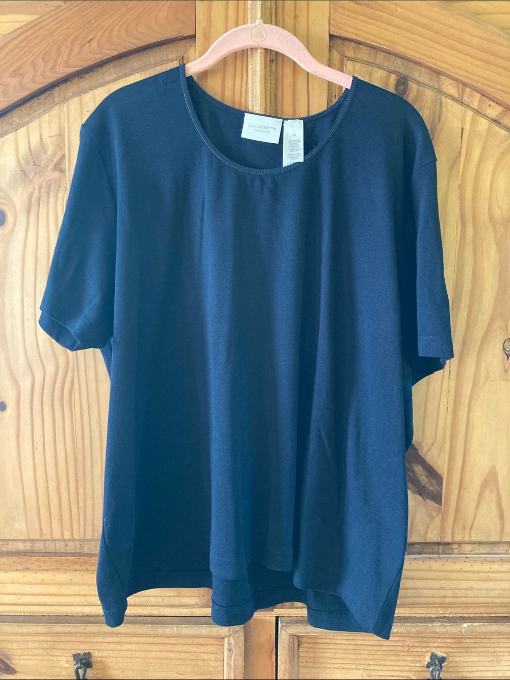 Women Liz Claiborne dark navy blue short sleeve t-shirt size 2X - NWT